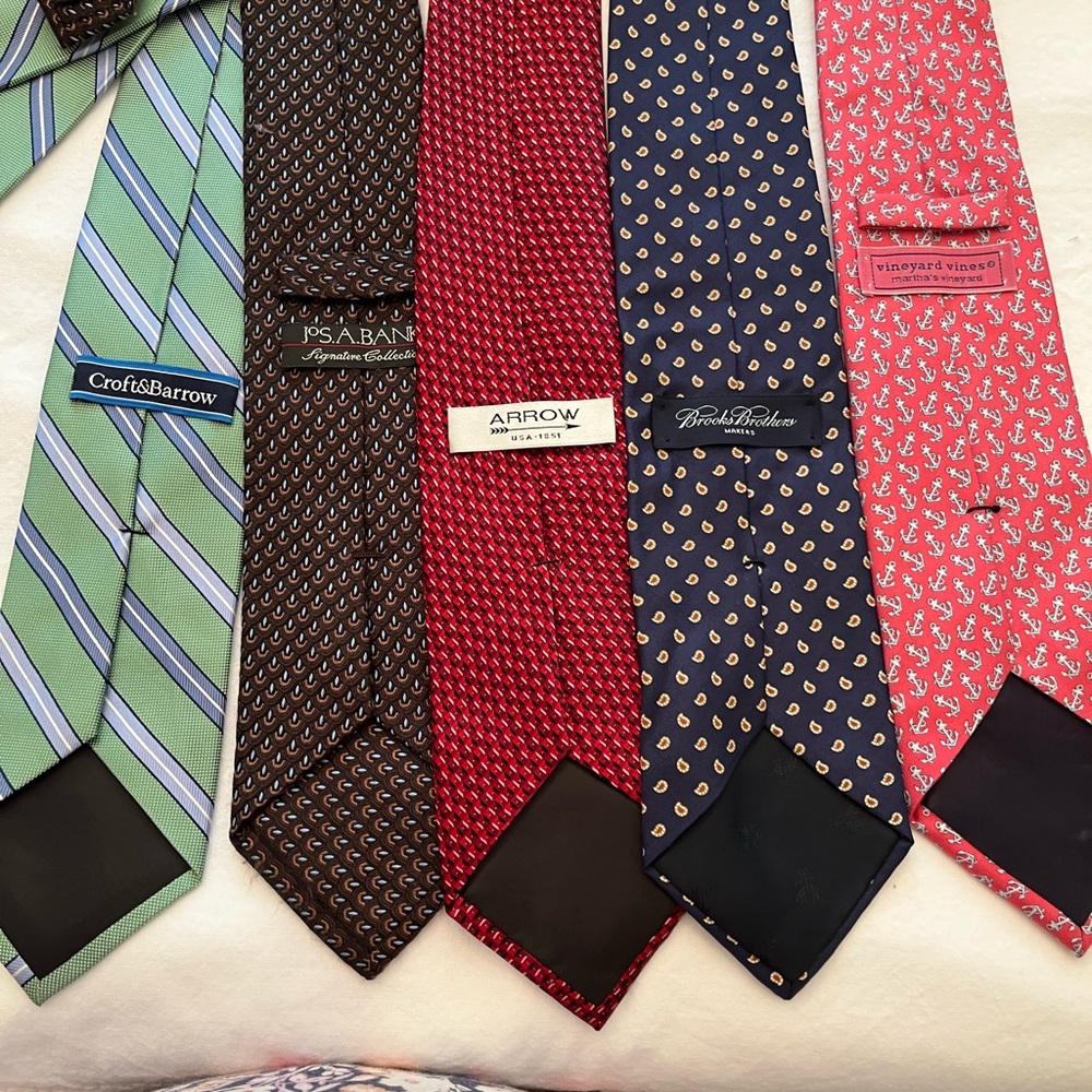 Brooks brothers, vineyard vines, JosBanks ties and more